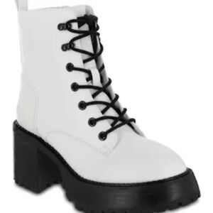 MIA White Lace-Up Platform Boots